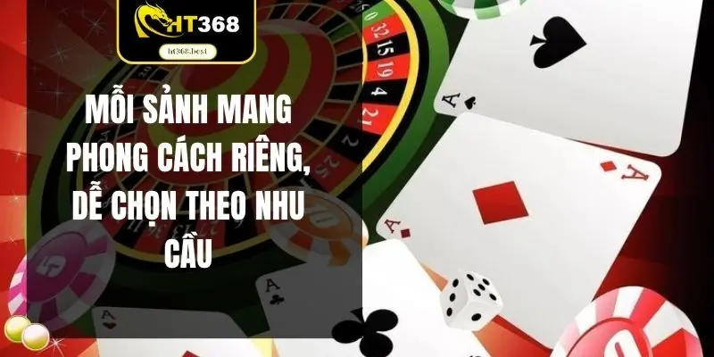 Mỗi sảnh mang phong cách riêng, dễ chọn theo nhu cầu